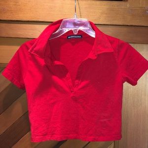 Red Brandy Melville collard crop top